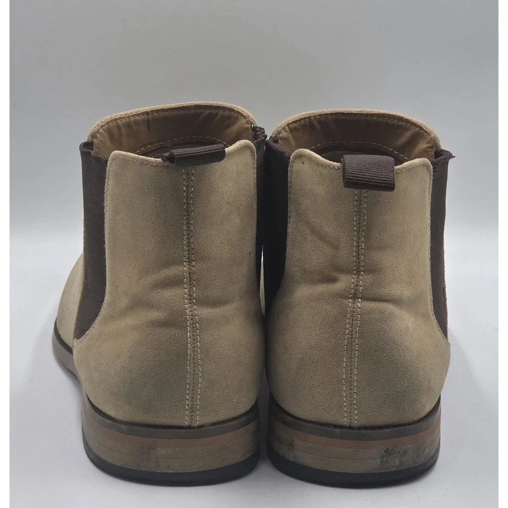 Harrison Myles Beige Mens Classic Scott Chelsea Boots Shoes Size 11 B-1852 Suede